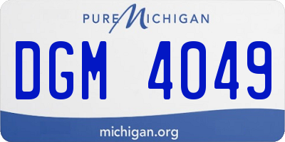 MI license plate DGM4049