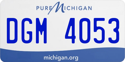 MI license plate DGM4053