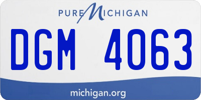 MI license plate DGM4063