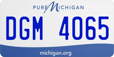 MI license plate DGM4065