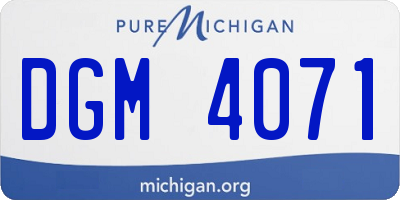 MI license plate DGM4071