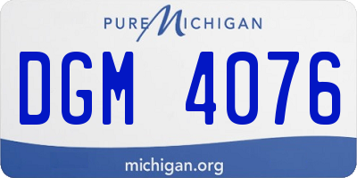 MI license plate DGM4076