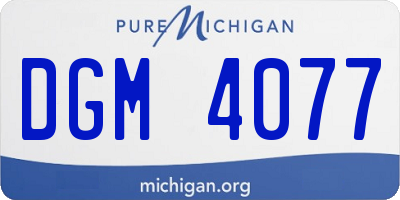 MI license plate DGM4077