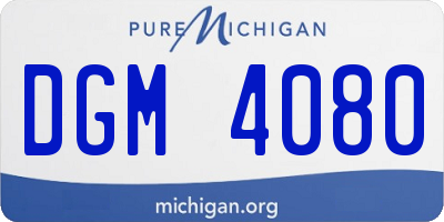MI license plate DGM4080