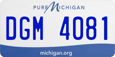 MI license plate DGM4081