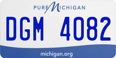 MI license plate DGM4082
