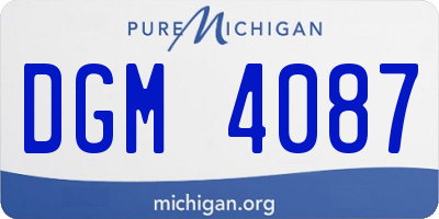 MI license plate DGM4087