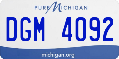 MI license plate DGM4092