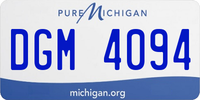 MI license plate DGM4094