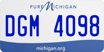 MI license plate DGM4098