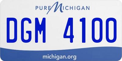 MI license plate DGM4100