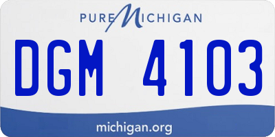 MI license plate DGM4103