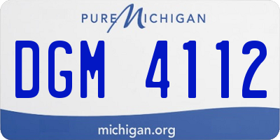 MI license plate DGM4112