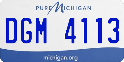 MI license plate DGM4113