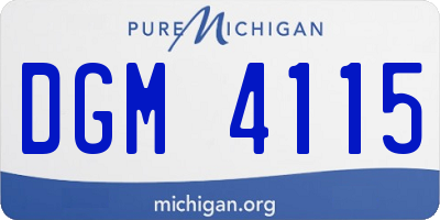 MI license plate DGM4115