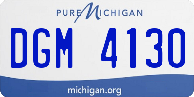 MI license plate DGM4130
