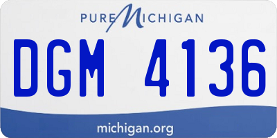 MI license plate DGM4136