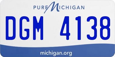 MI license plate DGM4138