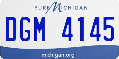 MI license plate DGM4145