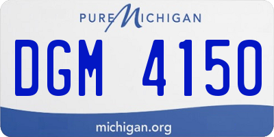 MI license plate DGM4150