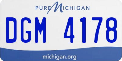 MI license plate DGM4178