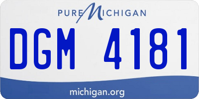 MI license plate DGM4181