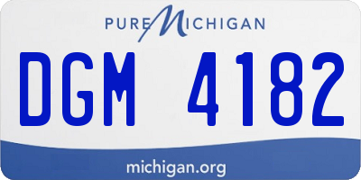 MI license plate DGM4182