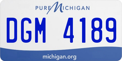 MI license plate DGM4189