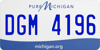 MI license plate DGM4196