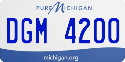 MI license plate DGM4200