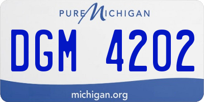MI license plate DGM4202