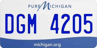 MI license plate DGM4205