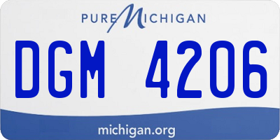 MI license plate DGM4206