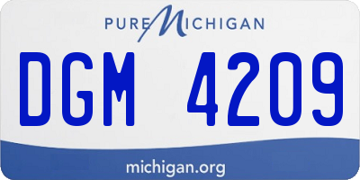 MI license plate DGM4209