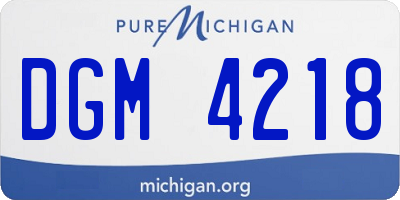 MI license plate DGM4218