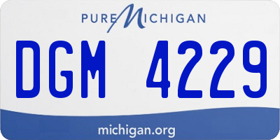 MI license plate DGM4229