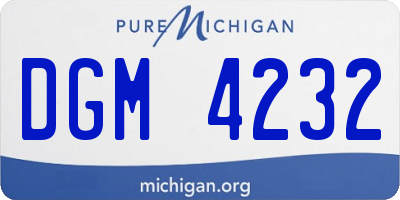 MI license plate DGM4232