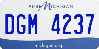 MI license plate DGM4237