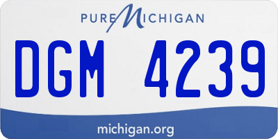 MI license plate DGM4239