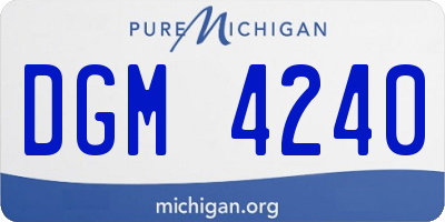 MI license plate DGM4240
