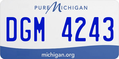 MI license plate DGM4243