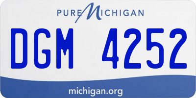 MI license plate DGM4252