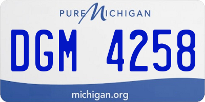 MI license plate DGM4258