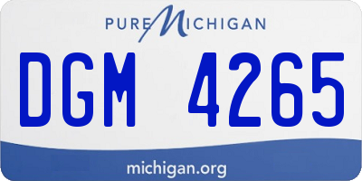 MI license plate DGM4265