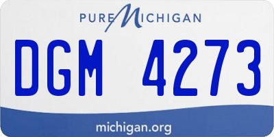 MI license plate DGM4273