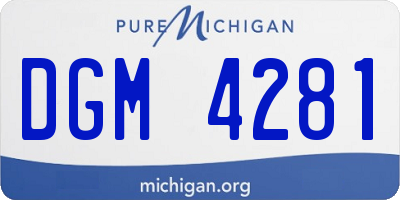 MI license plate DGM4281