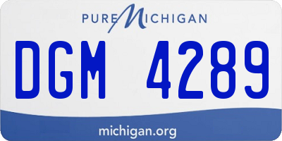 MI license plate DGM4289