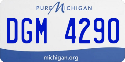 MI license plate DGM4290