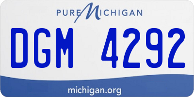 MI license plate DGM4292