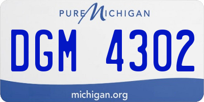 MI license plate DGM4302